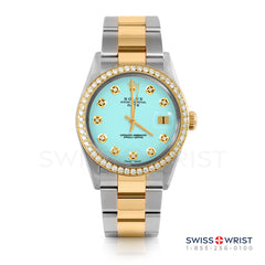 Rolex Date 34mm | 1500-TT-TRQ-DIA-AM-BDS-OYS