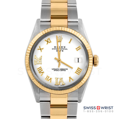Rolex Date 34mm | 1500-TT-WHT-RDR69-FLT-OYS