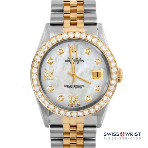 Rolex Date 34mm | 1500-TT-WMOP-8DR69-2CT-JBL