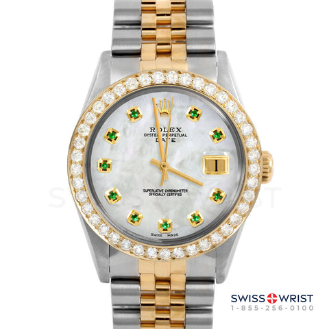 Rolex Date 34mm | 1500-TT-WMOP-EMD-AM-2CT-JBL