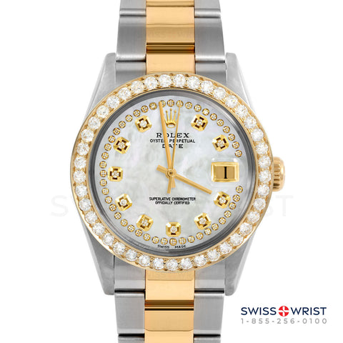 Rolex Date 34mm | 1500-TT-WMOP-STRD-2CT-OYS