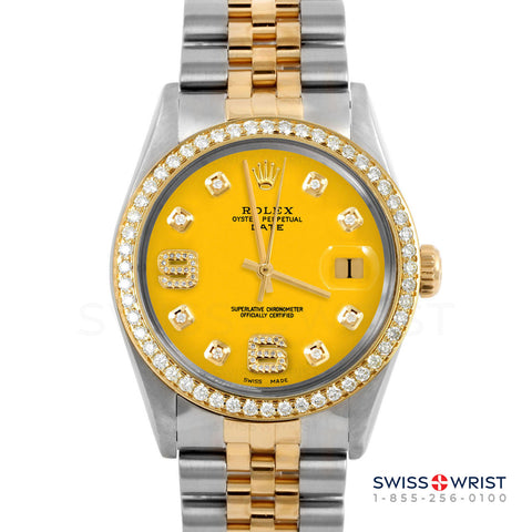 Rolex Date 34mm | 1500-TT-YLW-8DA69-BDS-JBL