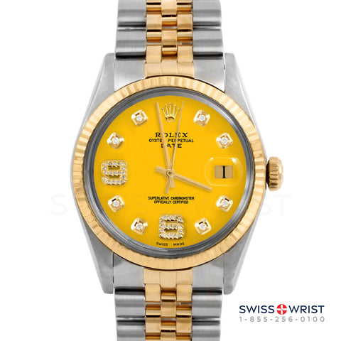 Rolex Date 34mm | 1500-TT-YLW-8DA69-FLT-JBL