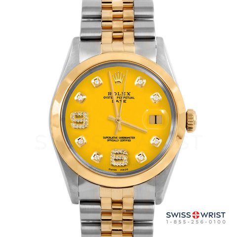 Rolex Date 34mm | 1500-TT-YLW-8DA69-SMT-JBL