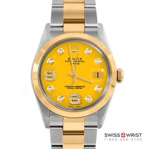 Rolex Date 34mm | 1500-TT-YLW-8DA69-SMT-OYS