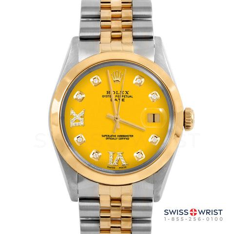 Rolex Date 34mm | 1500-TT-YLW-8DR69-SMT-JBL
