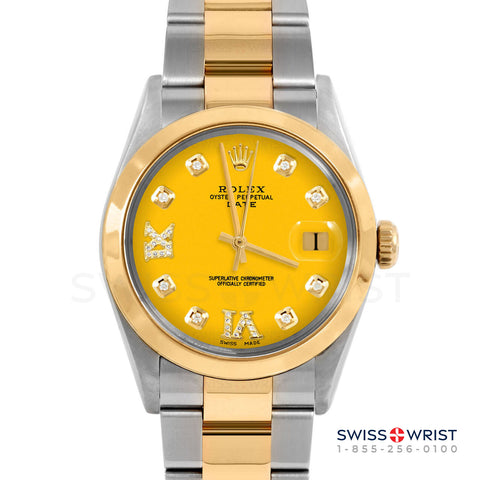 Rolex Date 34mm | 1500-TT-YLW-8DR69-SMT-OYS