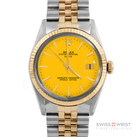 Rolex Date 34mm | 1500-TT-YLW-STK-FLT-JBL