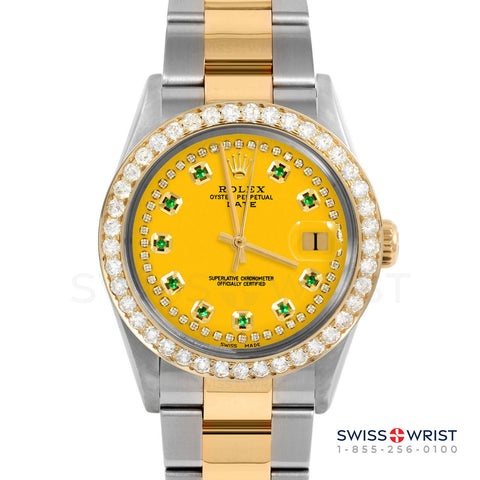 Rolex Date 34mm | 1500-TT-YLW-STRE-2CT-OYS