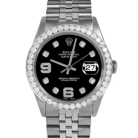 Rolex Datejust 36mm | 1601-SS-BLK-8DA69-25CT-JBL