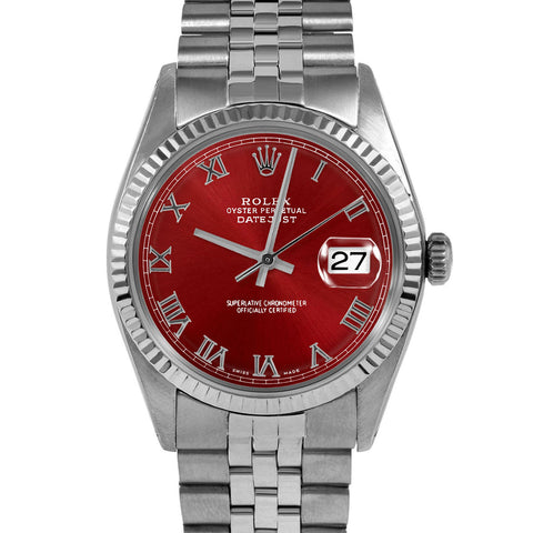 Rolex Datejust 36mm | 1601-SS-RED-ROM-FLT-JBL