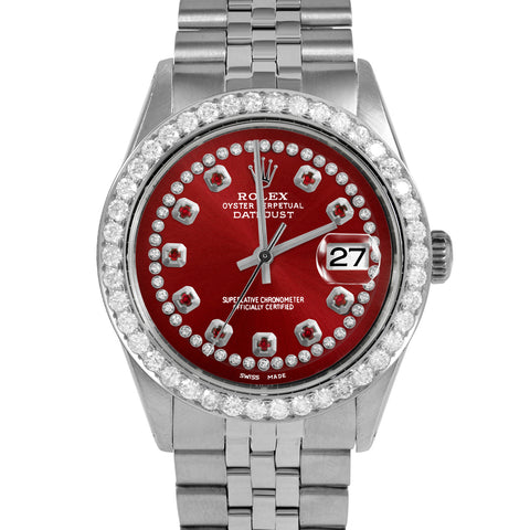 Rolex Datejust 36mm | 1601-SS-RED-STRR-25CT-JBL