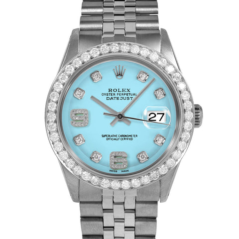 Rolex Datejust 36mm | 1601-SS-TRQ-8DA69-25CT-JBL