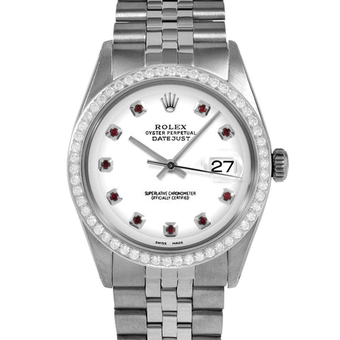 Rolex Datejust 36mm | 1601-SS-WHT-RBY-AM-BDS-JBL