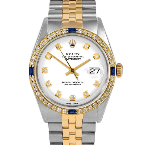 Rolex Datejust 36mm | 1601-TT-WHT-DIA-AM-4SPH-JBL