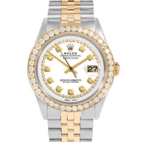 Rolex Datejust 36mm | 1601-TT-WHT-STRD-25CT-JBL