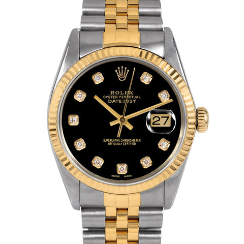 Rolex Datejust 36mm | 16013-BLK-DIA-AM-FLT-JBL