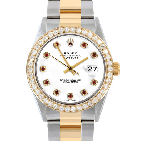 Rolex Datejust 36mm | 16013-WHT-RBY-AM-25CT-OYS