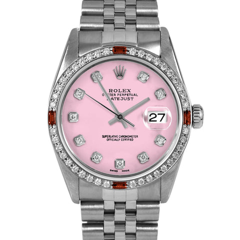 Rolex Datejust 36mm | 16014-PNK-DIA-AM-4RBY-JBL