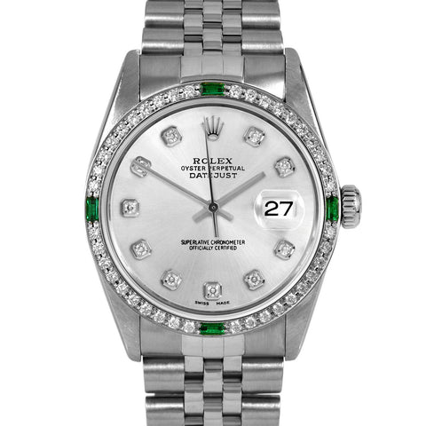 Rolex Datejust 36mm 16014 Custom Silver Diamond Jubilee Rolex Datejust 36mm 16014 Custom Silver Diamond Jubilee