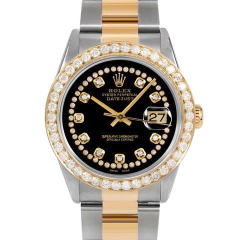 Rolex Datejust 36mm | 16233-BLK-STRD-25CT-OYS