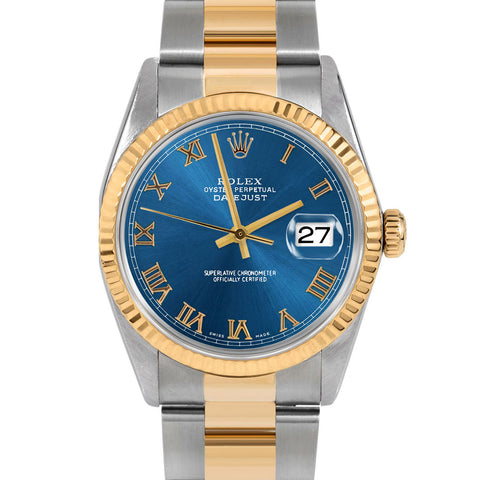 Rolex Datejust 36mm | 16233-BLU-ROM-FLT-OYS