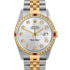 Rolex Datejust 36mm | 16233-SLV-DIA-AM-4RBY-JBL