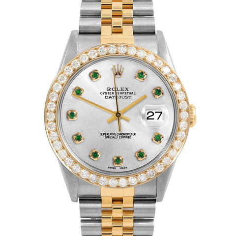 Rolex Datejust 36mm | 16233-SLV-EMD-AM-25CT-JBL