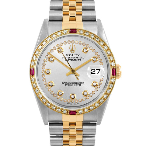 Rolex Datejust 36mm | 16233-SLV-STRD-4RBY-JBL