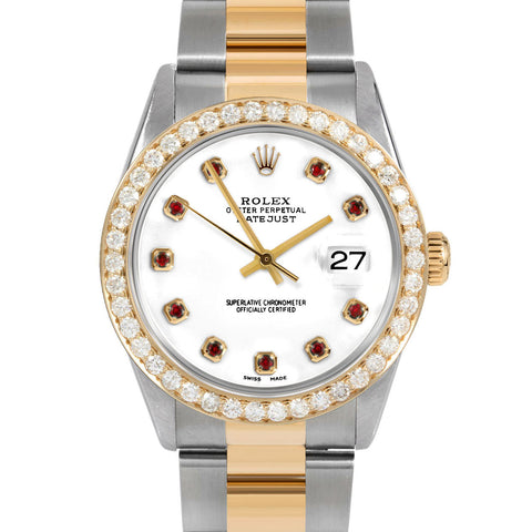 Rolex Datejust 36mm | 16233-WHT-RBY-AM-25CT-OYS