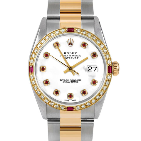 Rolex Datejust 36mm | 16233-WHT-RBY-AM-4RBY-OYS