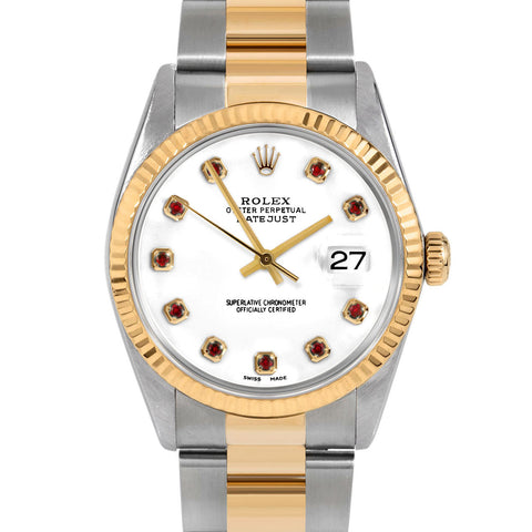 Rolex Datejust 36mm | 16233-WHT-RBY-AM-FLT-OYS