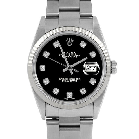 Rolex Datejust 36mm | 16234-BLK-DIA-AM-FLT-OYS