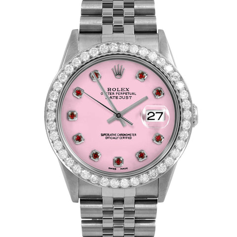 Rolex Datejust 36mm | 16234-PNK-RBY-AM-25CT-JBL