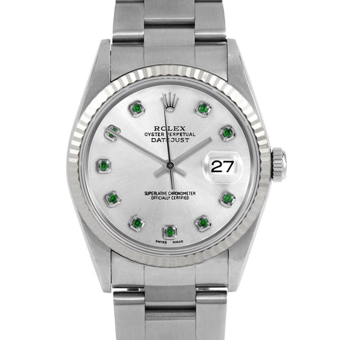 Rolex Datejust 36mm | 16234-SLV-EMD-AM-FLT-OYS