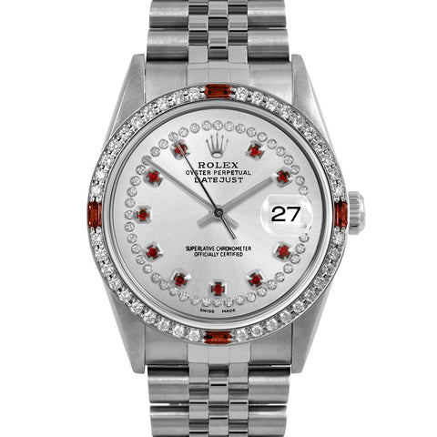 Rolex Datejust 36mm | 16234-SLV-STRR-4RBY-JBL