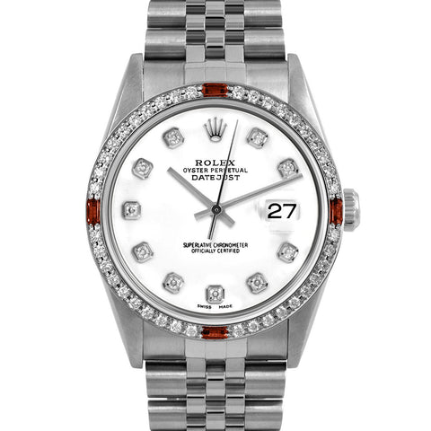 Rolex Datejust 36mm | 16234-WHT-DIA-AM-4RBY-JBL