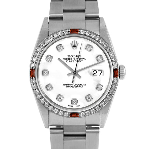 Rolex Datejust 36mm | 16234-WHT-DIA-AM-4RBY-OYS