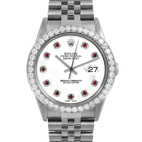 Rolex Datejust 36mm | 16234-WHT-RBY-AM-25CT-JBL