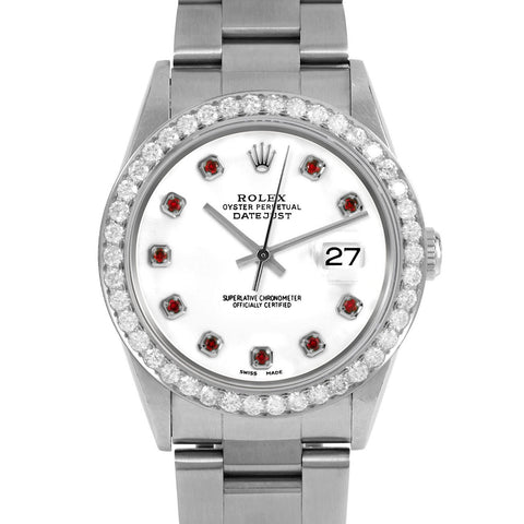 Rolex Datejust 36mm | 16234-WHT-RBY-AM-25CT-OYS