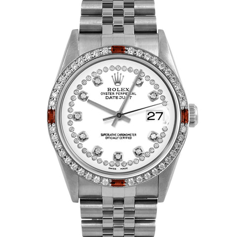 Rolex Datejust 36mm | 16234-WHT-STRD-4RBY-JBL