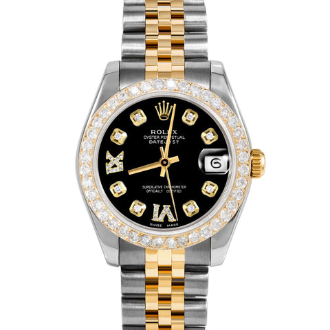 Rolex Datejust 31mm | 178273-BLK-8DR69-2CT-JBL