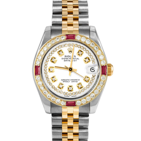 Rolex Datejust 31mm | 178273-WHT-STRD-4RBY-JBL