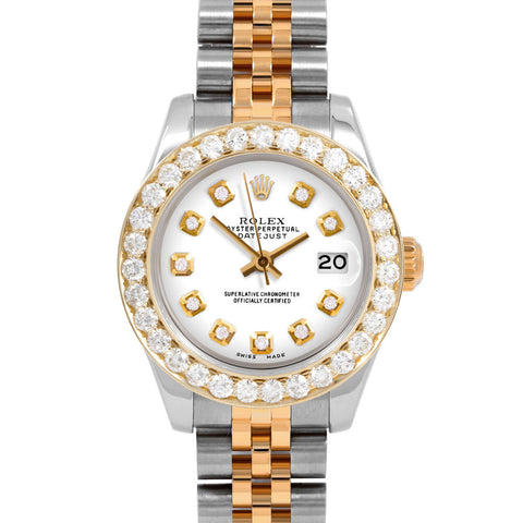 Rolex Datejust 26mm | 179173-WHT-DIA-AM-2CT-JBL