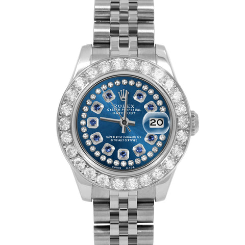 Rolex Datejust 26mm | 179174-BLU-STRS-2CT-JBL
