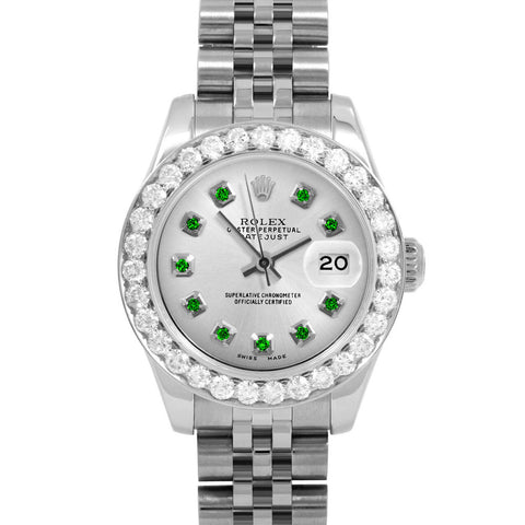 Rolex Datejust 26mm | 179174-SLV-EMD-AM-2CT-JBL
