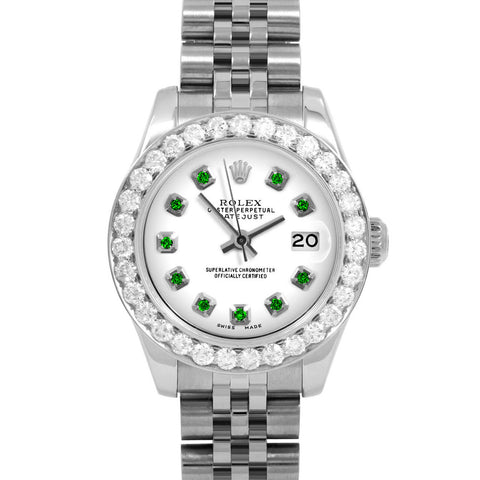 Rolex Datejust 26mm | 179174-WHT-EMD-AM-2CT-JBL