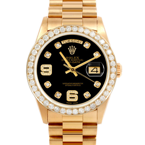 Rolex Day-Date 36mm | 18038-BLK-8DA69-25CT-PRS