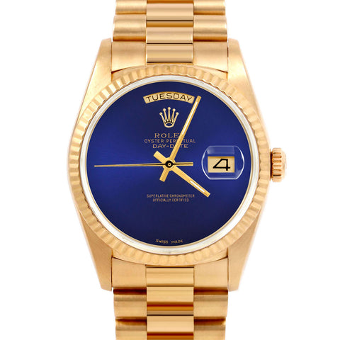 Rolex Day-Date 36mm | 18038-BLU-NOHM-FLT-PRS