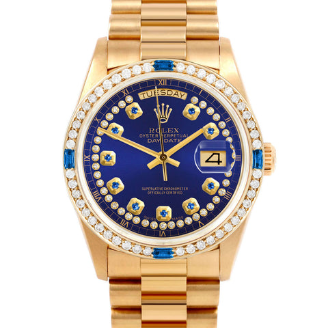 Rolex Day-Date 36mm | 18038-BLU-STRS-4SPH-PRS